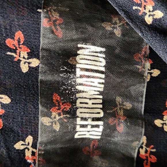 Reformation Navy and Red Floral Midi Dress - Picture 8 of 9